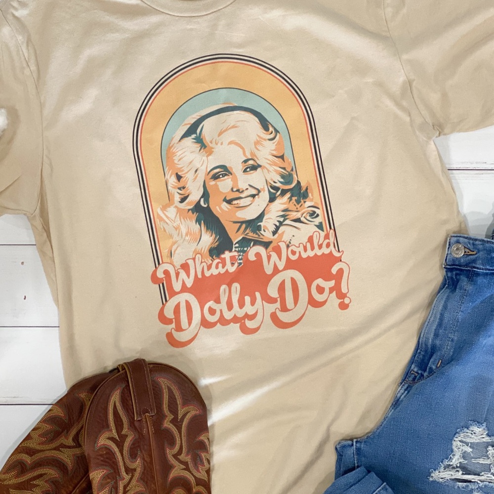 Cream Graphic Tee - 'What Would Dolly Do?'